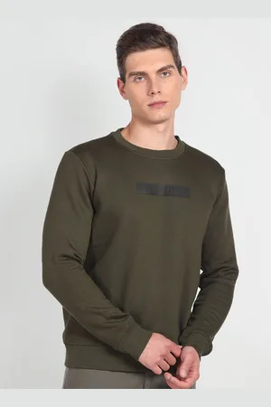 Arrow Typography Printed Long Sleeve Pullover Sweatshirt