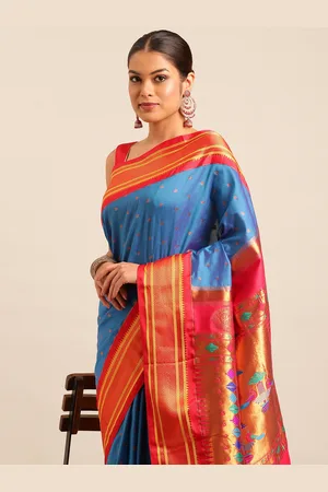 Varkala Silk Sarees Ethnic Motifs Zari Paithani Saree