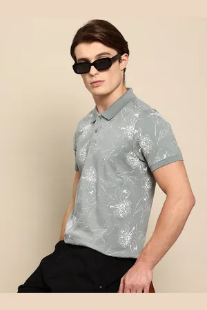 Mast & Harbour Floral Printed Polo Collar T-shirt