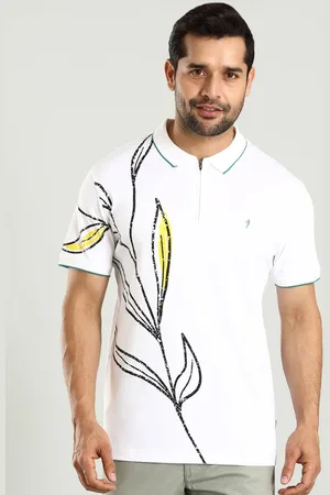 Indian Terrain Men Printed Polo Collar Cotton T-shirt