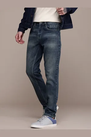 WROGN Men Pure Cotton Relaxed Fit Heavy Fade Jeans
