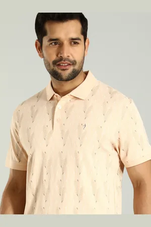 Indian Terrain Men Printed Polo Collar Cotton T-shirt
