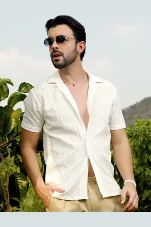 Campus Classic Striped Spread Collar Short Sleeves Casual Shirt