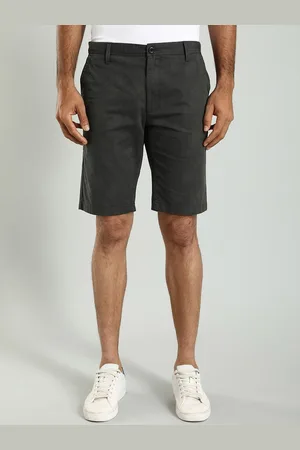 Indian Terrain Men Slim Fit Self Design Mid-Rise Pure Cotton Chino Shorts