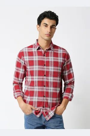 HJ HASASI Men Relaxed Tartan Checks Opaque Casual Shirt