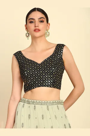 Soch Embellished Georgette Sequined Saree Blouse