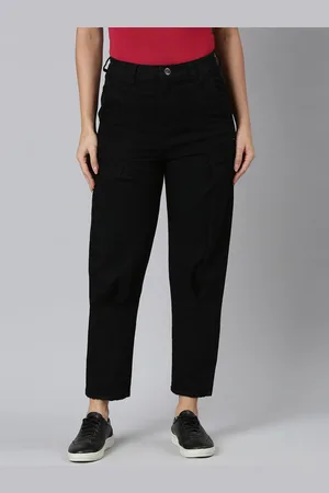 ZHEIA Women Relaxed Fit High-Rise Cropped Stretchable Jeans