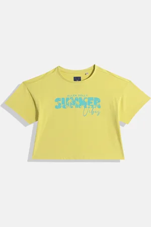 Allen Solly Girls Typography Printed Pure Cotton T-shirt
