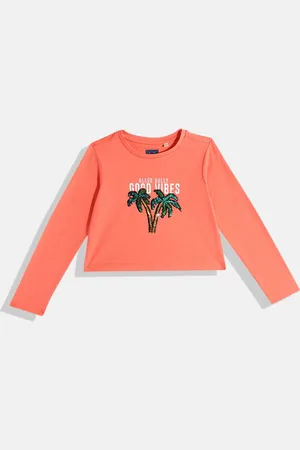 Allen Solly Girls Typography Printed Pure Cotton T-shirt