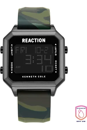 Kenneth Cole Unisex Black Dial & Green Straps Digital Watch KRWGP9007803