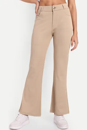 Broadstar Women High-Rise Stretchable Flared Bootcut Corduroy Trousers