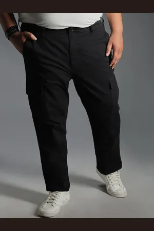 High Star Men Relaxed Straight Leg Straight Fit Cotton Cargos Trousers