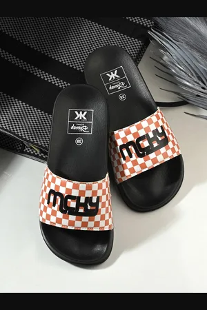 Kook N Keech Women Orange-Coloured Printed Sliders