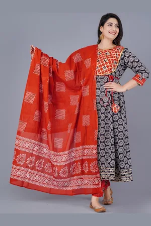 AO Services Ethnic Motifs Gotta Patti Zari Anarkali Kurta With Trousers & Dupatta
