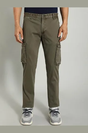 Indian Terrain Men Brooklyn Slim Fit Denim Cargos Trouser