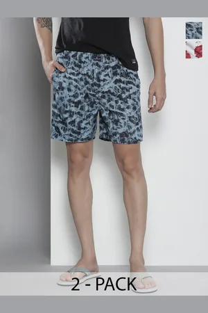 The Indian Garage Co Men Pack Of 2 Printed Cotton Lounge Shorts