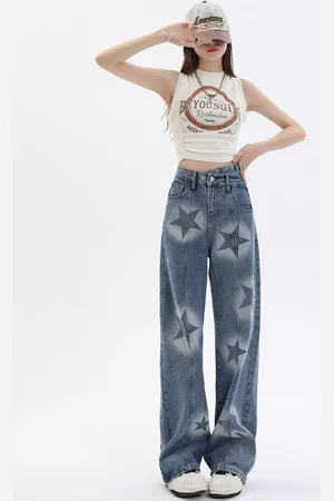 LULU & SKY Women Straight Fit High Rise Heavy Fade Clean Look Jeans