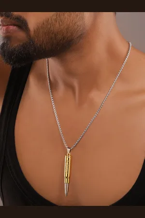 Roadster Silver-Plated Textured Chain With Pendant
