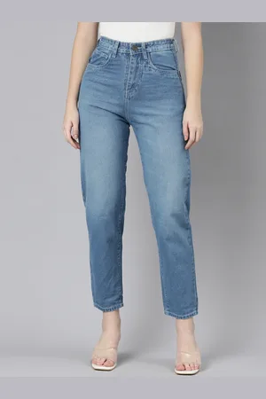 ZHEIA Women Relaxed Fit High-Rise Light Fade Jeans