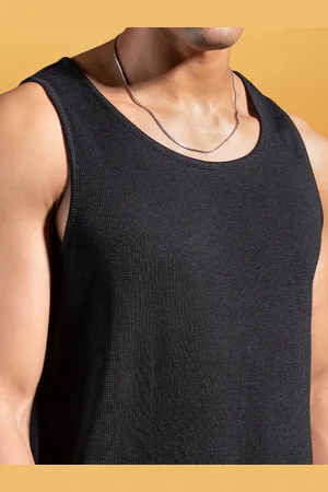 DaMENSCH Statement Waffle Premium Waffle Texture Colours by High IQ Dyes Tank Tops