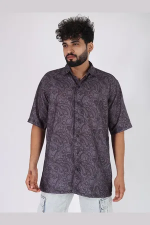 Brown brothers Abstract Printed Spread Collar Short Sleeves Relaxed Oversized Casual Shirt