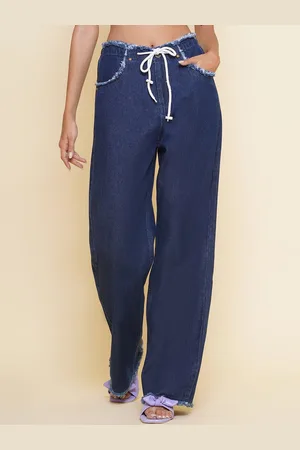 BAESD Women Clean Look Dark Shade Straight Fit High Waist Non Stretchable Denim Jeans