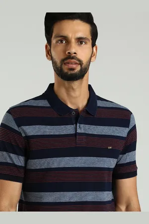 Indian Terrain Men Striped Polo Collar T-shirt