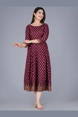 AO Services Floral Printed Anarkali Kurta