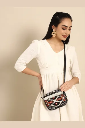 Sangria Geometric Printed Structured Sling Bag
