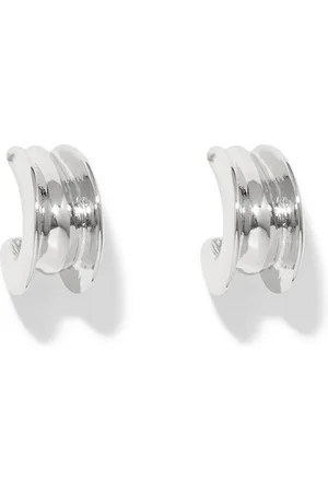 Forever New Silver Plated Contemporary Half Hoop Earrings