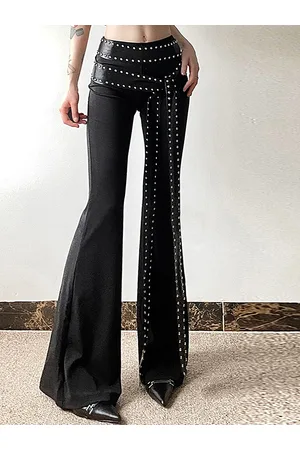 LULU & SKY Women Flared High-Rise Bootcut Trousers