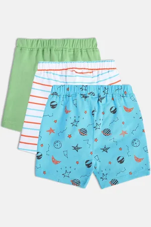 MINI KLUB Infant Boys Pack Of 3 Printed Pure Cotton Shorts