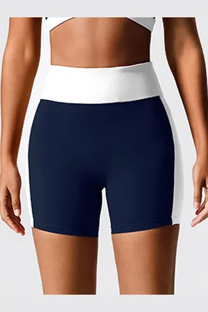 LULU & SKY Women Colourblocked Slim Fit High-Rise Sports Shorts