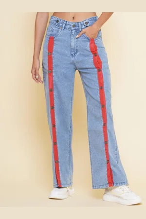 BAESD Women Clean Look Light Shade Straight Fit High-Rise Non Stretchable Denim Jeans