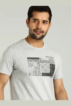 Indian Terrain Men Scraf Print Round Neck T-shirt