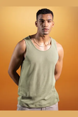 DaMENSCH Statement Waffle Premium Waffle Texture Colours by High IQ Dyes Tank Tops