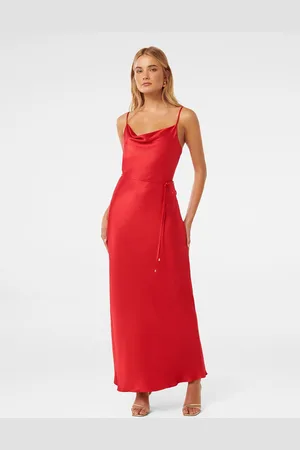 Forever New Shoulder Strap Cowl Neck Satin Maxi Dress