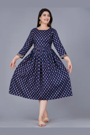 AO Services Floral Printed Pleated A-Line Maternity Kurta