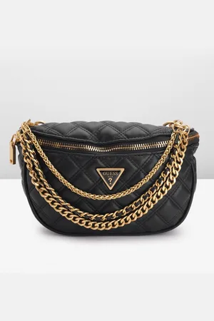 Guess Quilted Chain Detail Structured Sling Bag
