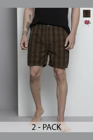 The Indian Garage Co Men Pack Of 2 Printed Cotton Lounge Shorts