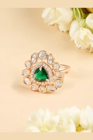 Ami Gold-Plated Cubic Zirconia-Studded Adjustable Ring