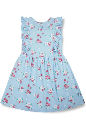 Gini and Jony Girls Floral Printed Flutter Sleeve A-Line Dress
