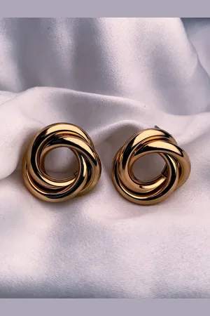 I Jewels Gold Plated Studs Earrings