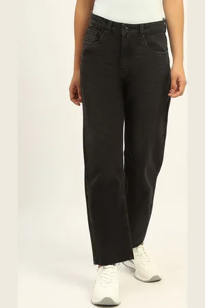 MADAME Women Clean Look Light Fade Dark Shade Straight Fit Pure Cotton Jeans