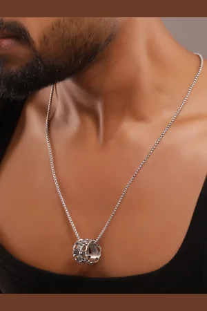Roadster Silver-Plated Circular Pendants with Chains