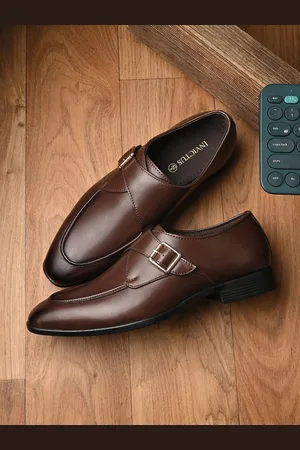 Invictus Men Textured Round Toe Formal Monk Shoes
