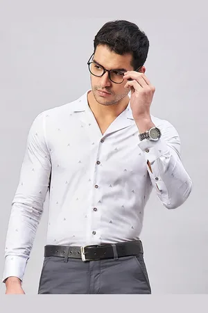 LOUIS STITCH Geometrc Printed Pure Cotton Formal Shirt