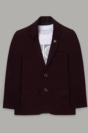 CAVIO Boys Pure Cotton Notched Lapel Collar Single-Breasted Blazer With T-Shirt