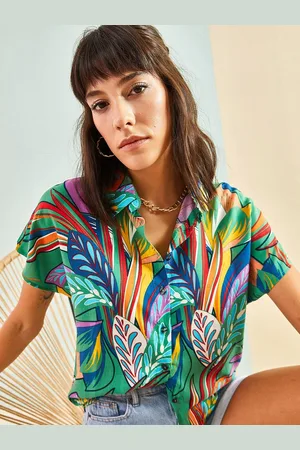 Bianco Lucci Abstract Printed Extended Sleeves Casual Shirt