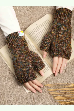 Magic Needles Women Fingerless Acrylic Mittens
